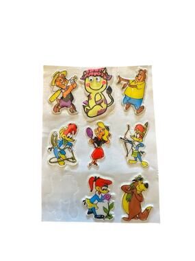 Vtg Puffy Stickers Hanna-Barbera Woody Woodpecker Flintstones Yogi Bear 70s